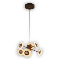 LED Pendelleuchte "DISCUS" aus schwarzem Metall und weißem Kunststoffmit fest verbauten LEDs, Hängelampe für Esszimmer, Wohnzimmer, Diele oder Büro mit einem Øvon ca. 57 cm