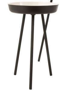 J-Line side table - metal - black/white - set of 3