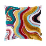 Courtneay Blue Square Embroidery Cushion Lines