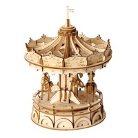 Robotime, 3D Houten Puzzel Merry Go Round, TG404, 12x12x15 cm