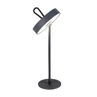 LED battery table lamp magnetic "Ella" for outside and inside, made of metal and plastic in gray, 35 cm high