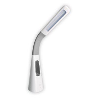 LED table light "Ventu" with fan, with touch, dimmable, made of white plastic, firmly built-in LEDs, 40 cm high
