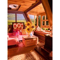 Robotime, DIY miniatuurhuis, A-Frame Cabin, DG181, 24,6x22,2x21,8 cm