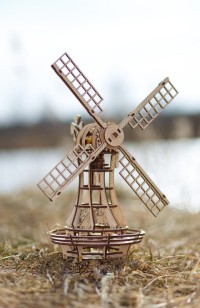 Eco Wood Art 3D Mechanical Puzzle Windmill, 2130, 34x19.5x40cm