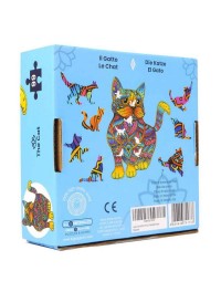 Logic Giochi Mandala Wooden Jigsaw Puzzle Cat/Cat, 23.4x28.5cm