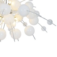Pendant lamp "explosion" white, made of metal and glass, G9 versions, hanging lamp for dining room, living room, hall or office, Øca. 98 cm