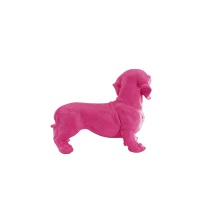 Ornament - Dachshund - Polyresin - Pink - 35x23x19cm