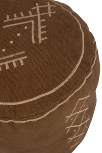 J-Line pouffe Cylinder Ethnic Patterns - cotton - brown