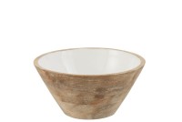 J-Line Bowl Mango Wood White Medium