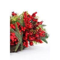 Norah Kerstkrans met Dennenappels - H13 x Ø50 cm - Rood