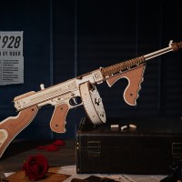 3D Wooden Puzzle Submachine Gun, Robotime, LQB01, 70x14x18cm