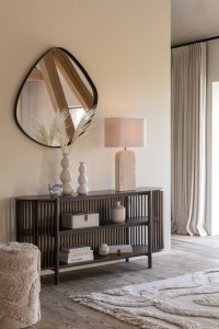 J-Line Console 2 Planks Conie Mango Wood Dark Brown