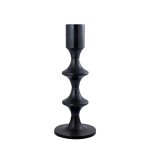 Taika Black Alu Round Candle Holder Tabs Low