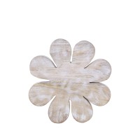 Zaniel Light Grey Mango Wood Flower Shaped StatueL