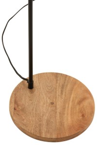 J-Line Standing Lamp Evy - iron/wood - black/natural