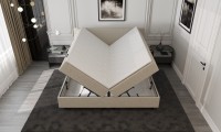 Mörgenn Opberg Boxspring Bouclé Beige 140x200