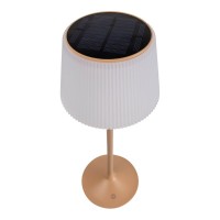 Solar battery lamp "Emmi" 38 cm high, umbrella Ø 13 cm, metal in almond and white plastic, for the outdoor area, dimmable CCT.