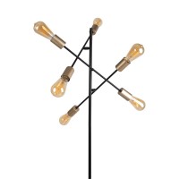 Standing lamp "Modo" made of black in black, versions in gold, E27 socket, floor lamp for living room, dining room, kitchen, hallway, hallway or office, 150 x 49 cm