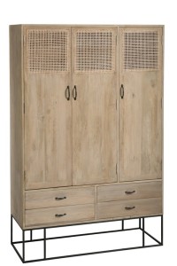 J-Line cabinet Woven - 3 doors + 4 drawers - wood - natural