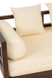 J-Line Conie sofa bed - mattress + 4 pillows - wood - dark brown