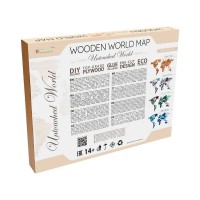 Eco Wood Art Wooden Wall Puzzle World Map Untouched World Size L, 2758, 192x105x1.2cm