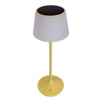Solar battery lamp "Emmi" 38 cm high, umbrella Ø 13 cm, metal in yellow and white plastic, for the outdoor area, dimmable CCT.