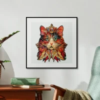 Houten Legpuzzel, Robotime, Cat King, TA002, 26x31,6cm