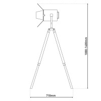 Standing lamp three-legged "Holly" made of dark nature with an E27 version, 100-140 cm high, lamp for living room, dining room or office