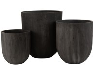 J-Line vase Round - ceramic - black - Ø 55.00 cm - 3 pieces