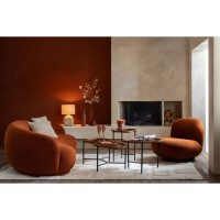 J-Line Loungestoel Sneeuw Populierenhout/Schuim Oranje/Zwart