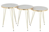 J-Line side table - metal - white/gold - set of 3