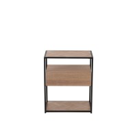 J-Line bijzettafel Zigzag 1 Lade - hout/metaal - naturel/zwart