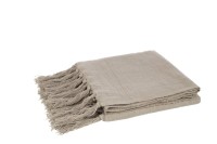 J-Line Plaid fringes - cotton - taupe