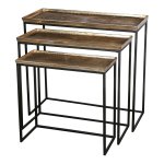 Daan Gold Aluminum Black Iron Sidetable S/3