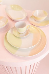 J-Line Oval Point plate - porcelain - mix - 4 pieces