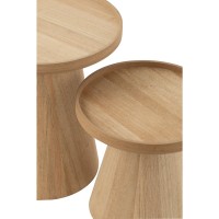 J-Line bijzettafels Rond + Rand - hout - naturel
