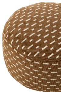 J-Line Pouf Round Lines Outdoor Polyester Brown/White