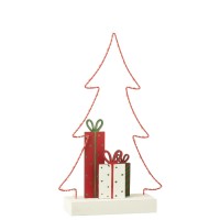 J-Line Kerstboom+Cadeau's Led Wit/Rood/Groen Large