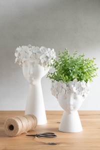 J-Line Flowerpot Head Resine White Large