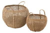 J-Line Set Of 2 Baskets Tosai Seagrass Natural