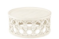 J-Line Coffee Table Carved Spruce/MDF White