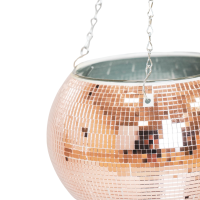 Hanging Plant Pot - Disco - Glass - Rose Gold - 25x25x25cm