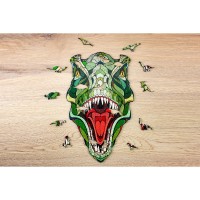 Eco Wood Art (EWA) Houten Legpuzzel T-Rex size S, 1881, 27,9x17x0,5cm