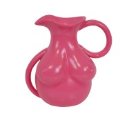 Vaas - Borsten Kan - Keramiek - Neon Roze - - 6,5x11x18cm