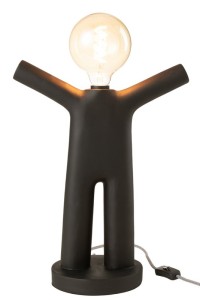 J-Line lamp P'tit Maurice - polyresin - black