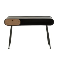 J-Line Console Wood And Metal Table Console Dennenhout Zwart/Lichtbeige