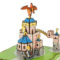 Music box DIY 3D Wooden Puzzle, Fairytable Castle, Tone-Cheer, TQ062, 14x14x18.5cm