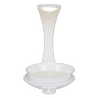 LED plant tablet light 24 cm high, made of metal and plastic in white, with integrated LED