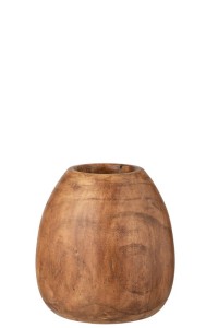 J-Line flower pot Paulownia - wood - brown - small