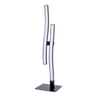 LED Tischleuchte "Onda", Tischlampe aus Metall und Kunststoff in Schwarz,, mit fest verbauten LEDs, Beleuchtung für Wohnzimmer, Büro oder Nachttisch 44 cm hoch